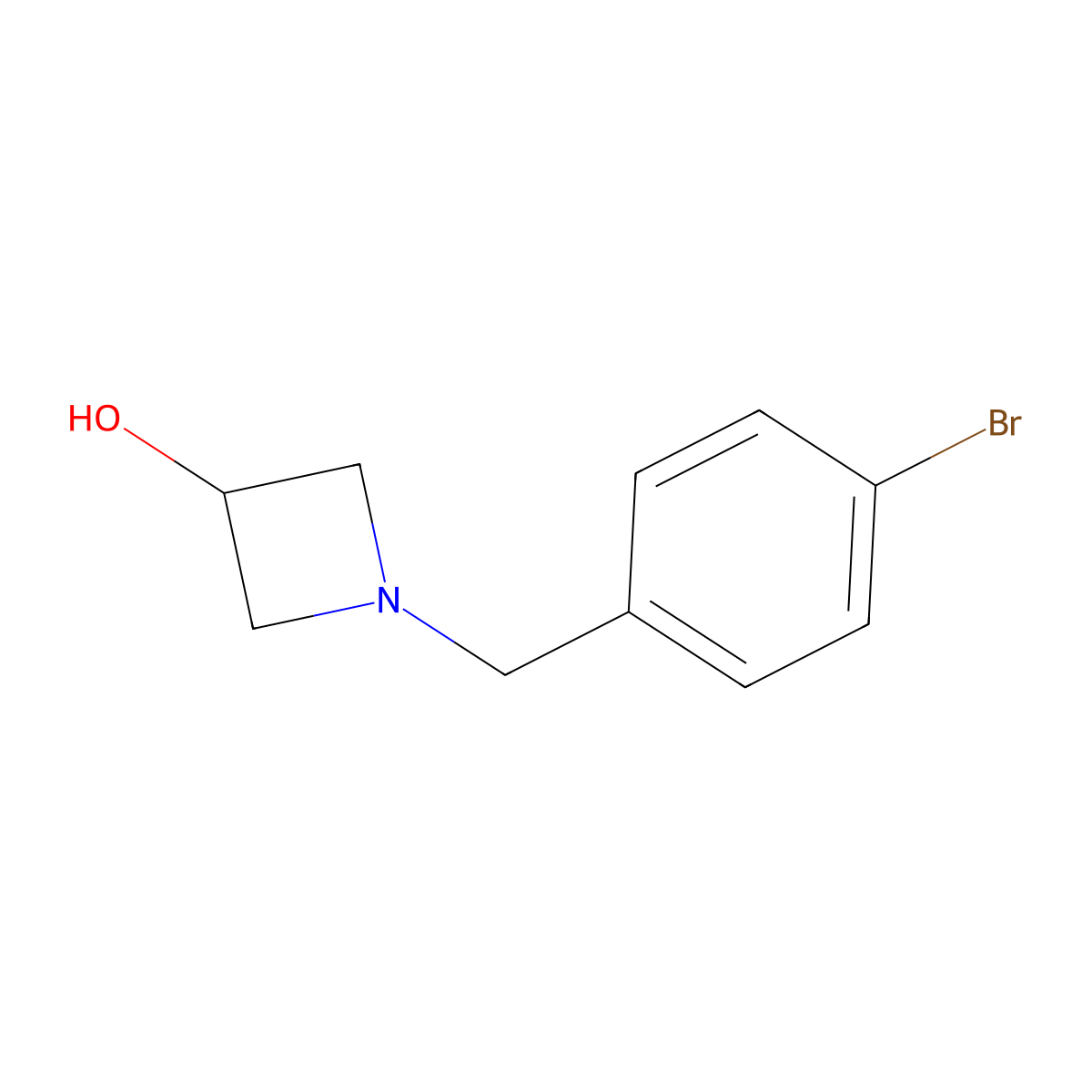 1-(4-Bromobenzyl)-3-hydroxyazetidine molecular structure, CAS 1054483-33-8