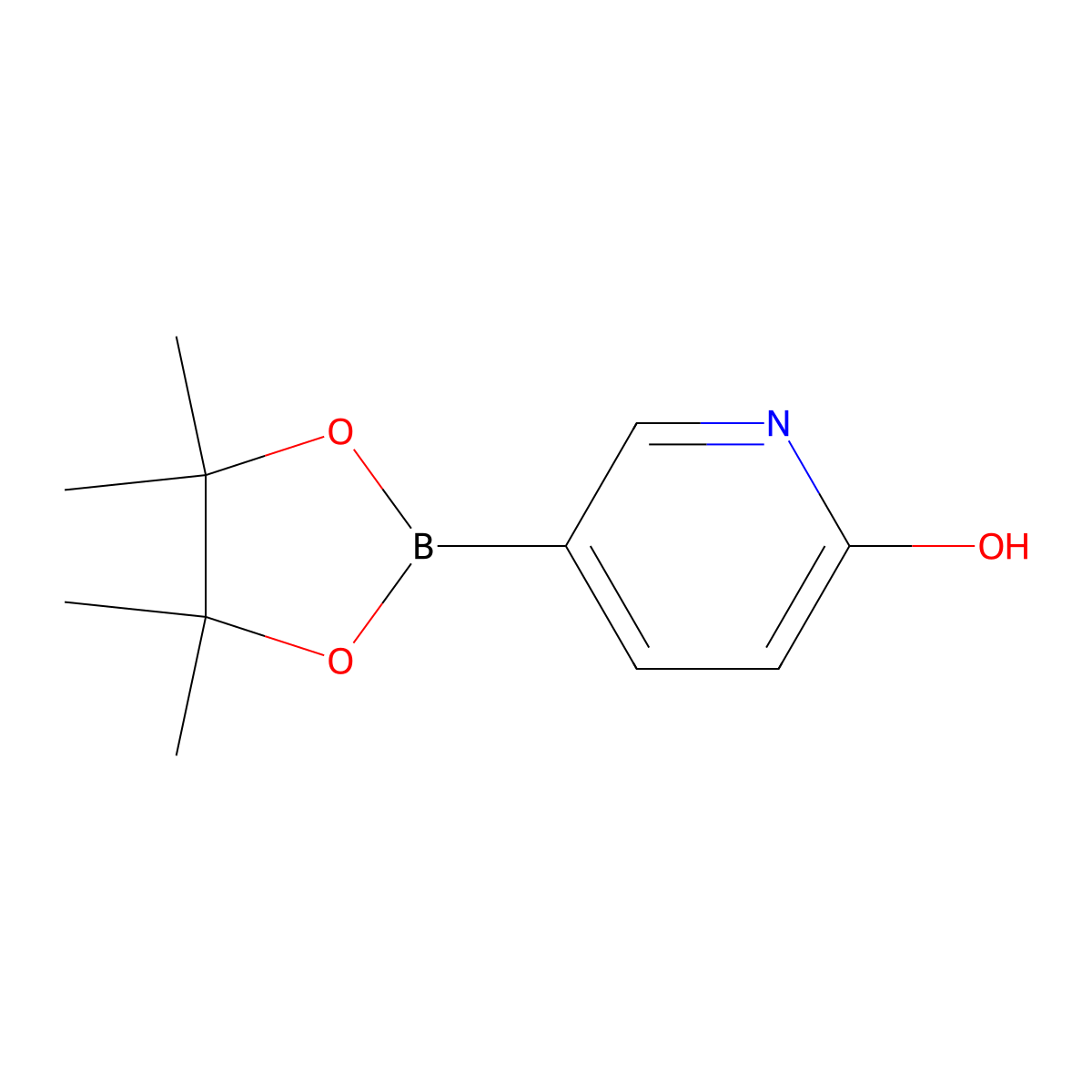 5-(4,4,5,5-Tetramethyl-1,3,2-dioxaborolan-2-yl)pyridin-2-ol molecular structure, CAS 1054483-78-1