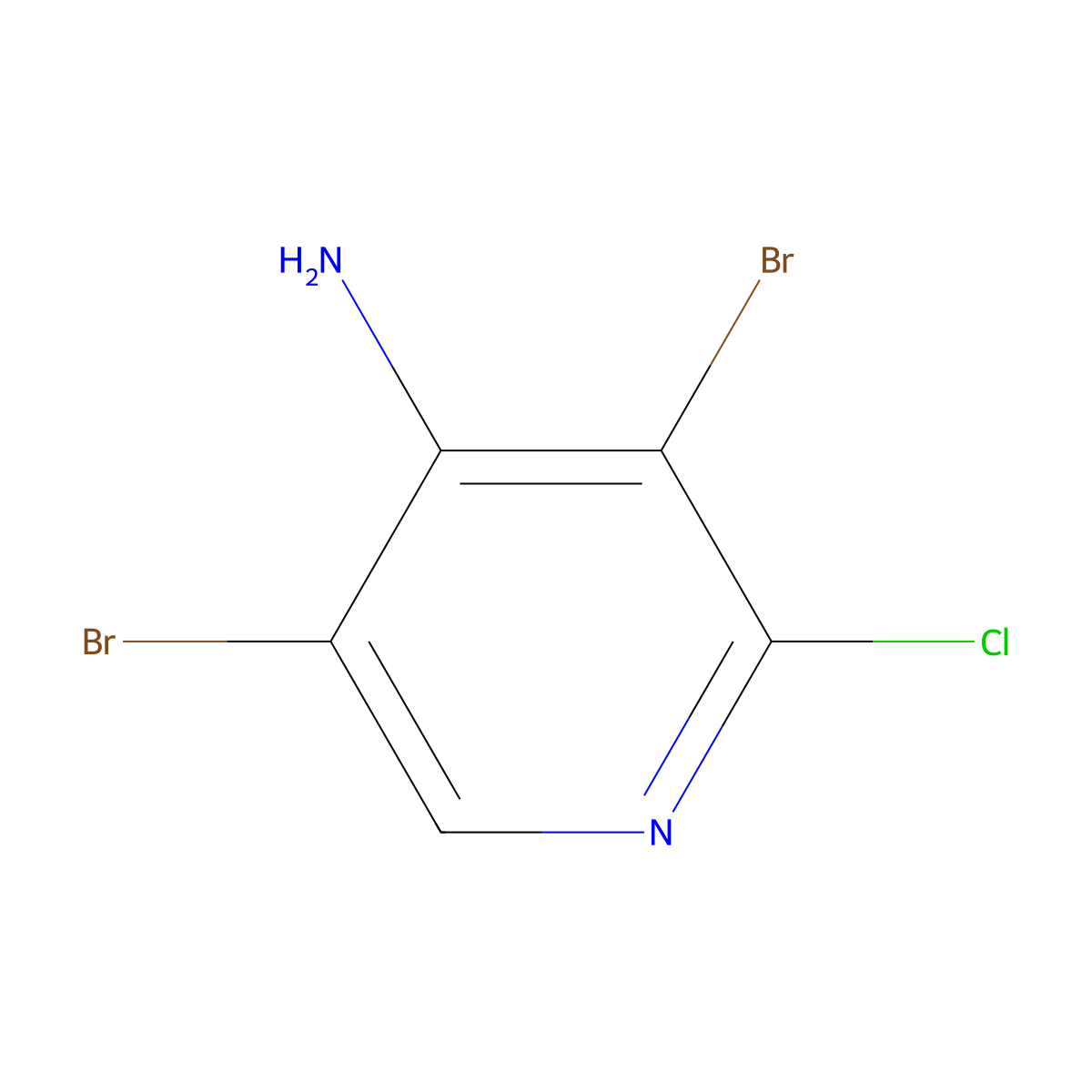 3,5-Dibromo-2-chloropyridin-4-amine molecular structure, CAS 1054484-40-0