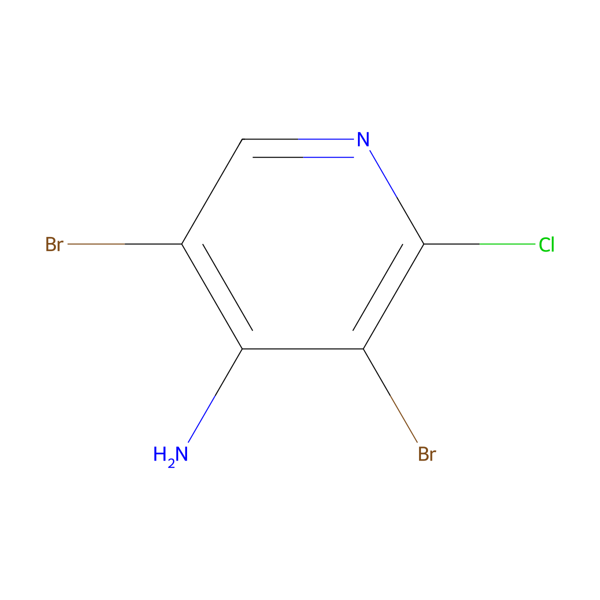 3,5-Dibromo-2-chloropyridin-4-amine molecular structure, CAS 1054484-40-0