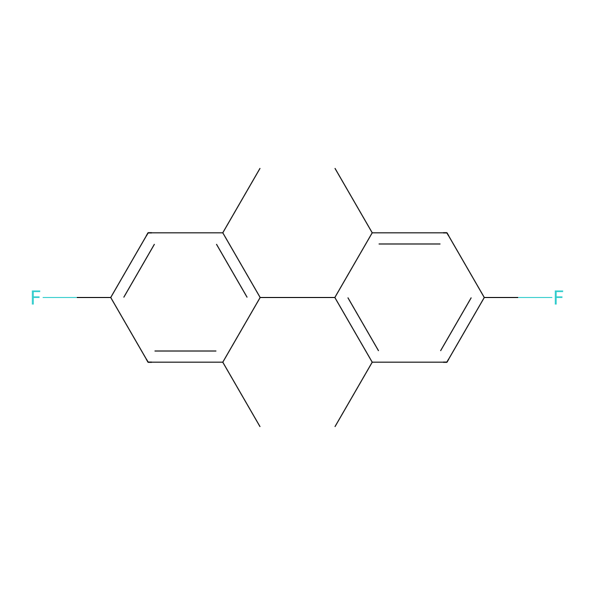 4,4'-Difluoro-2,2',6,6'-tetramethyl-1,1'-biphenyl molecular structure, CAS 105450-07-5