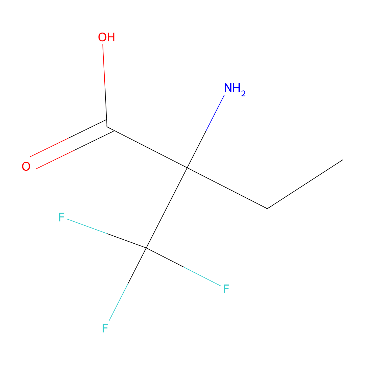 2-amino-2-(trifluoromethyl)butanoic Acid molecular structure, CAS 105450-77-9