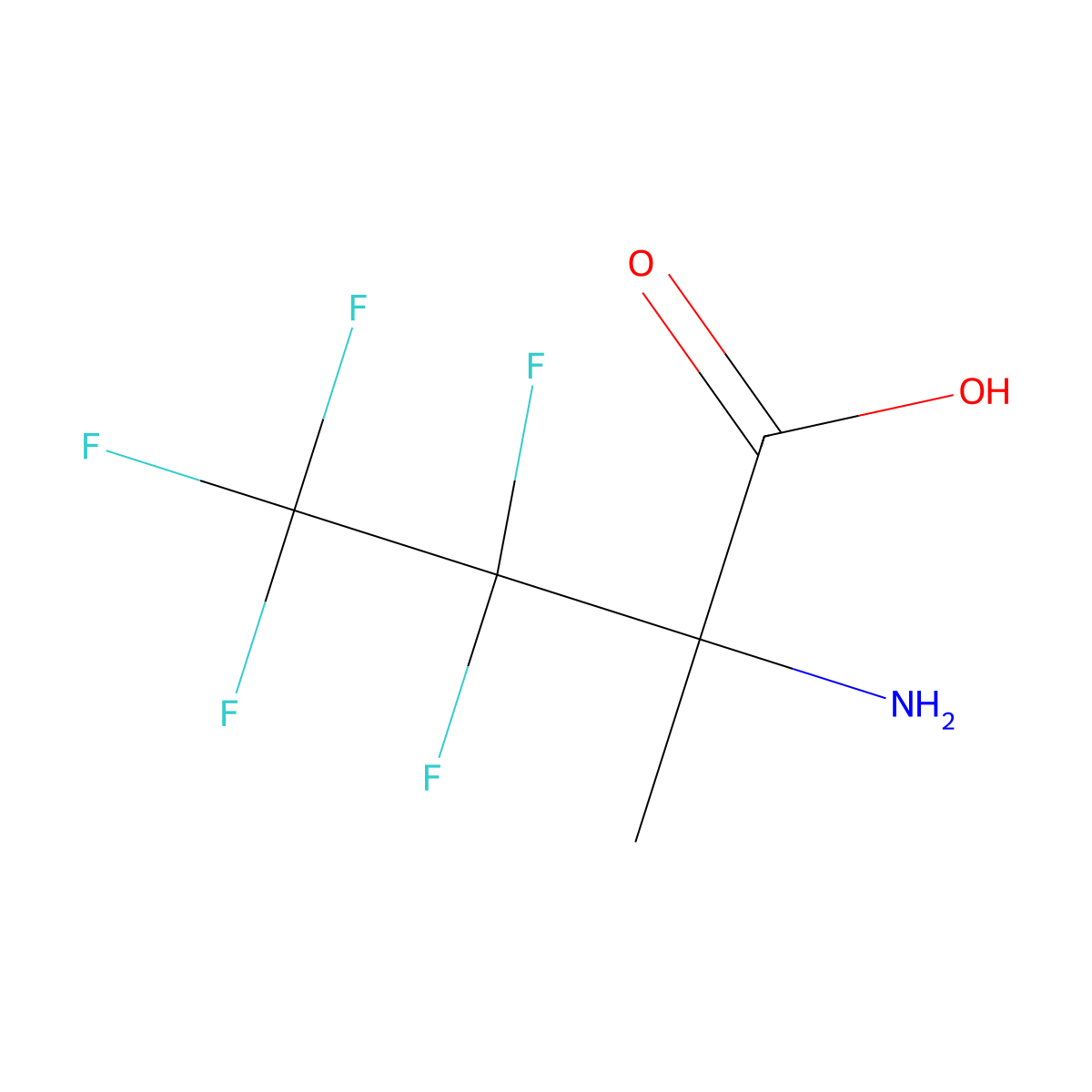 2-Amino-3,3,4,4,4-pentafluoro-2-methylbutanoic acid molecular structure, CAS 105450-78-0