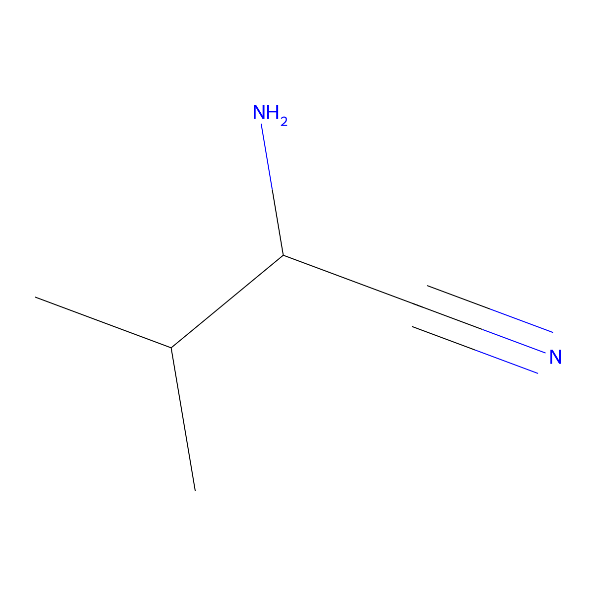 (S)-2-amino-3-methylbutanenitrile molecular structure, CAS 105452-73-1