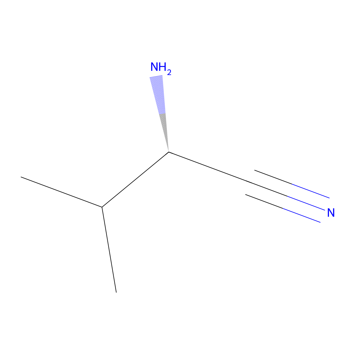 (S)-2-amino-3-methylbutanenitrile molecular structure, CAS 105452-73-1