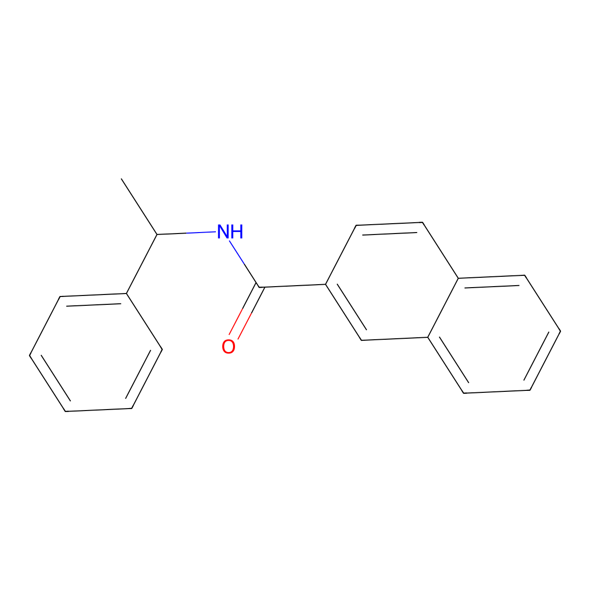 2-Naphthalenecarboxamide, N-(1-phenylethyl)- molecular structure, CAS 105452-74-2