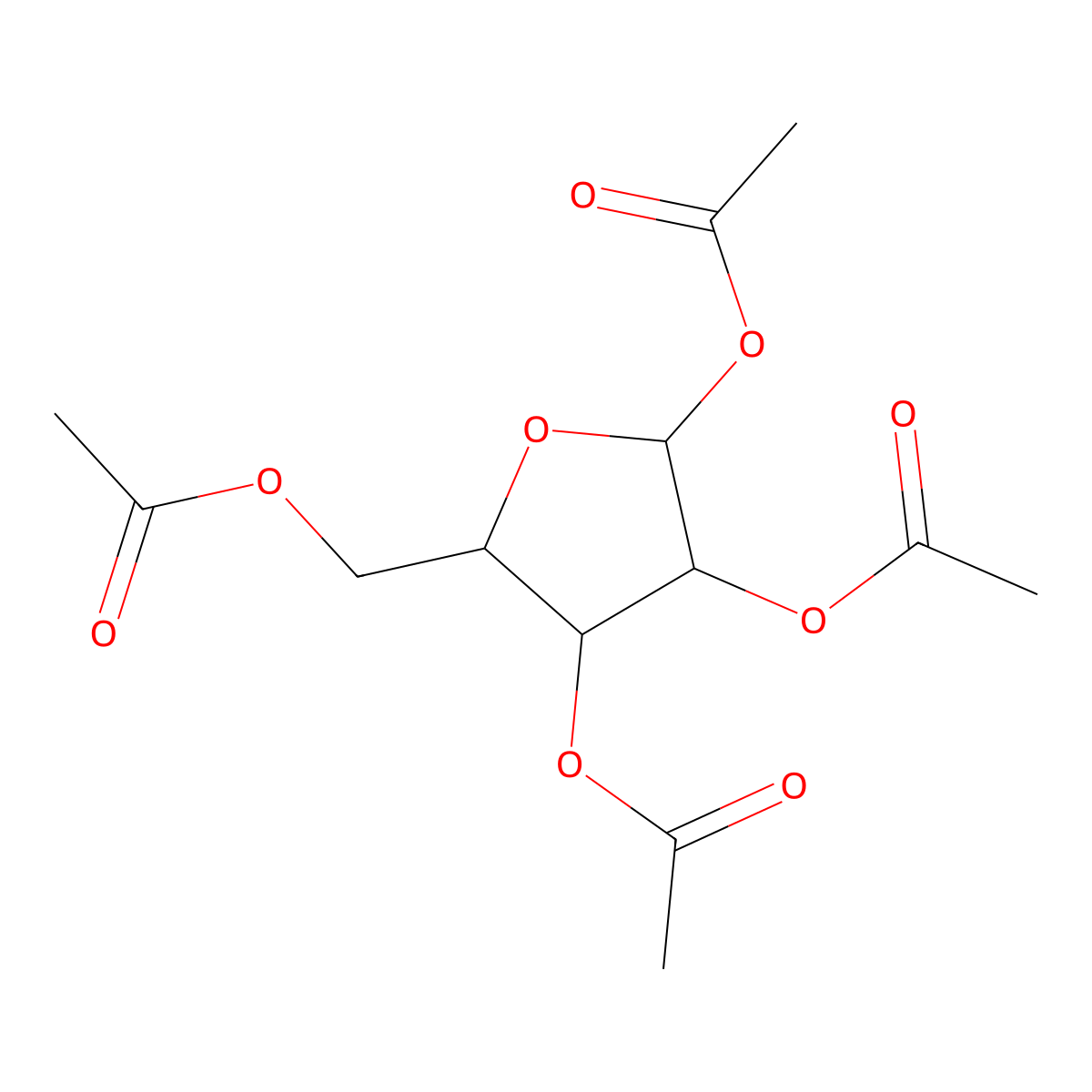 1,2,3,5-Tetra-O-acetylpentofuranose molecular structure, CAS 105453-36-9