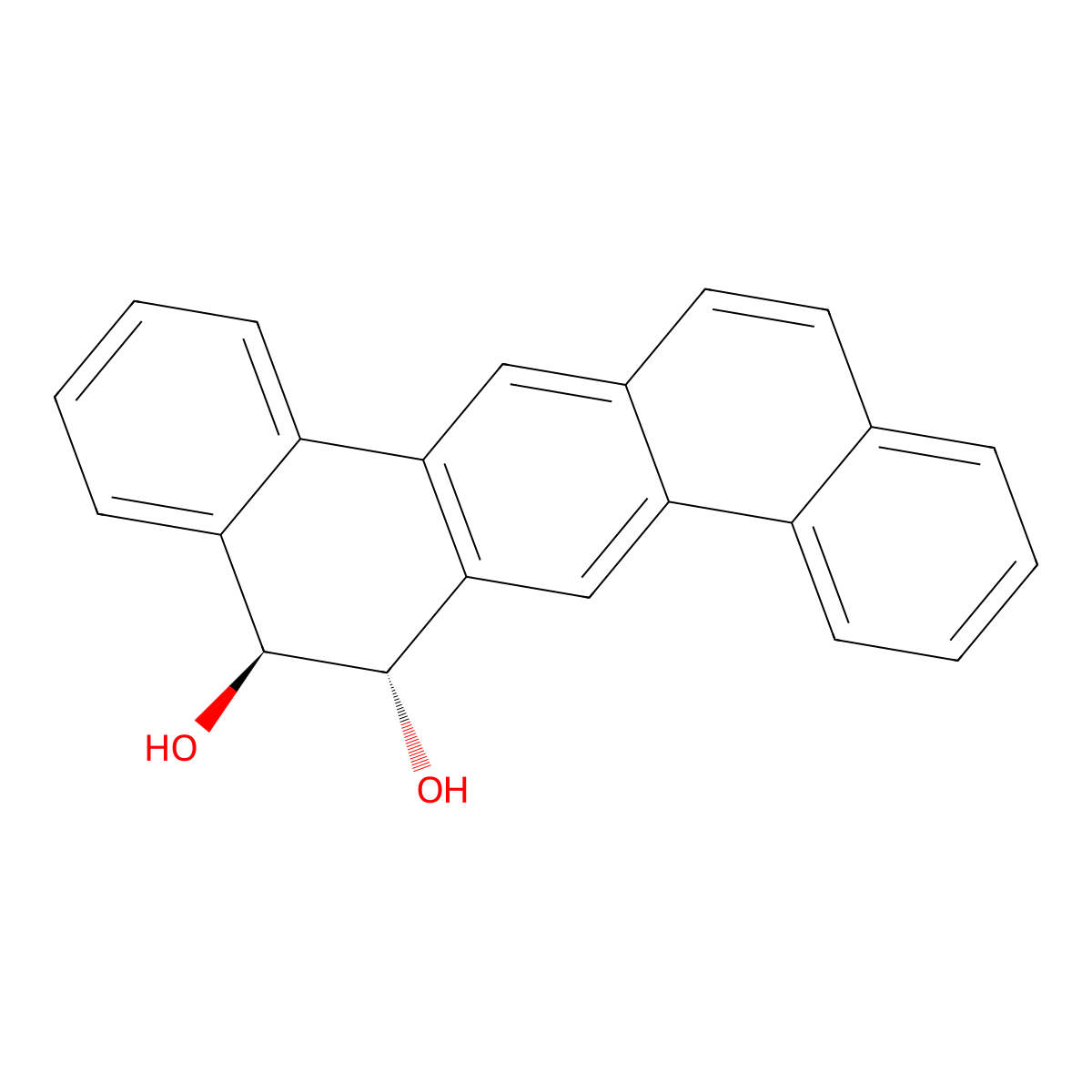 (+)-trans-5,6-Dihydroxy-5,6-dihydrodibenz(a,h)anthracene molecular structure, CAS 105453-66-5