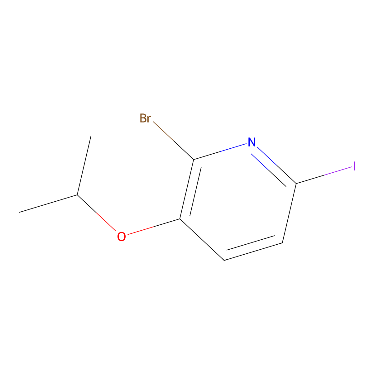 2-Bromo-6-iodo-3-isopropoxypyridine molecular structure, CAS 1054547-86-2