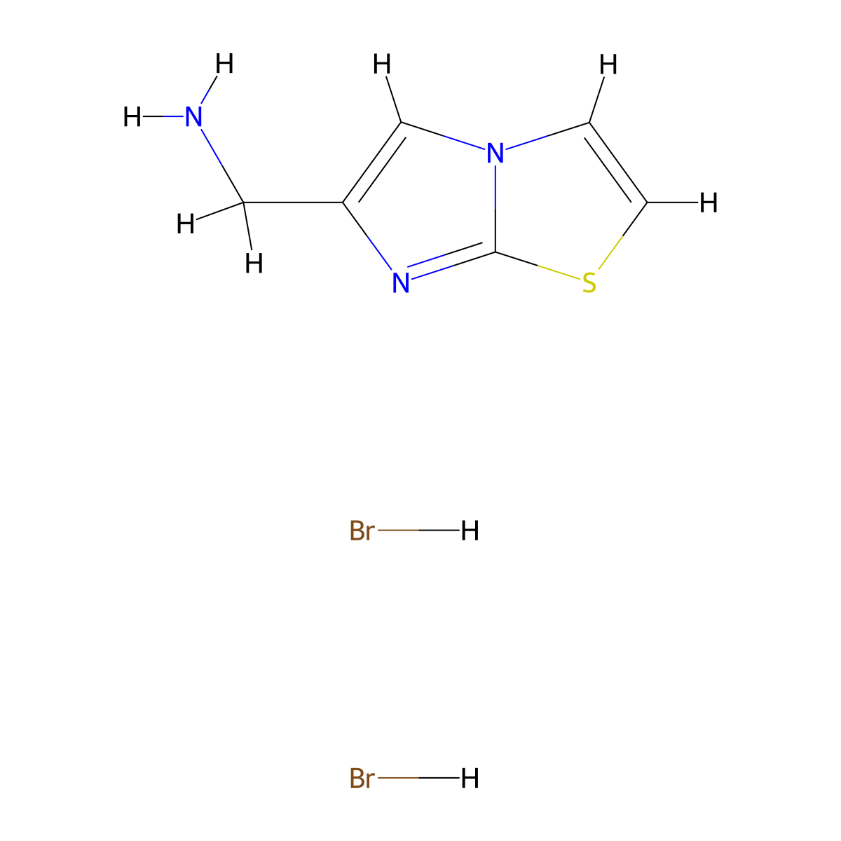 Imidazo[2,1-b][1,3]thiazol-6-ylmethanamine;dihydrobromide molecular structure, CAS 1054552-15-6