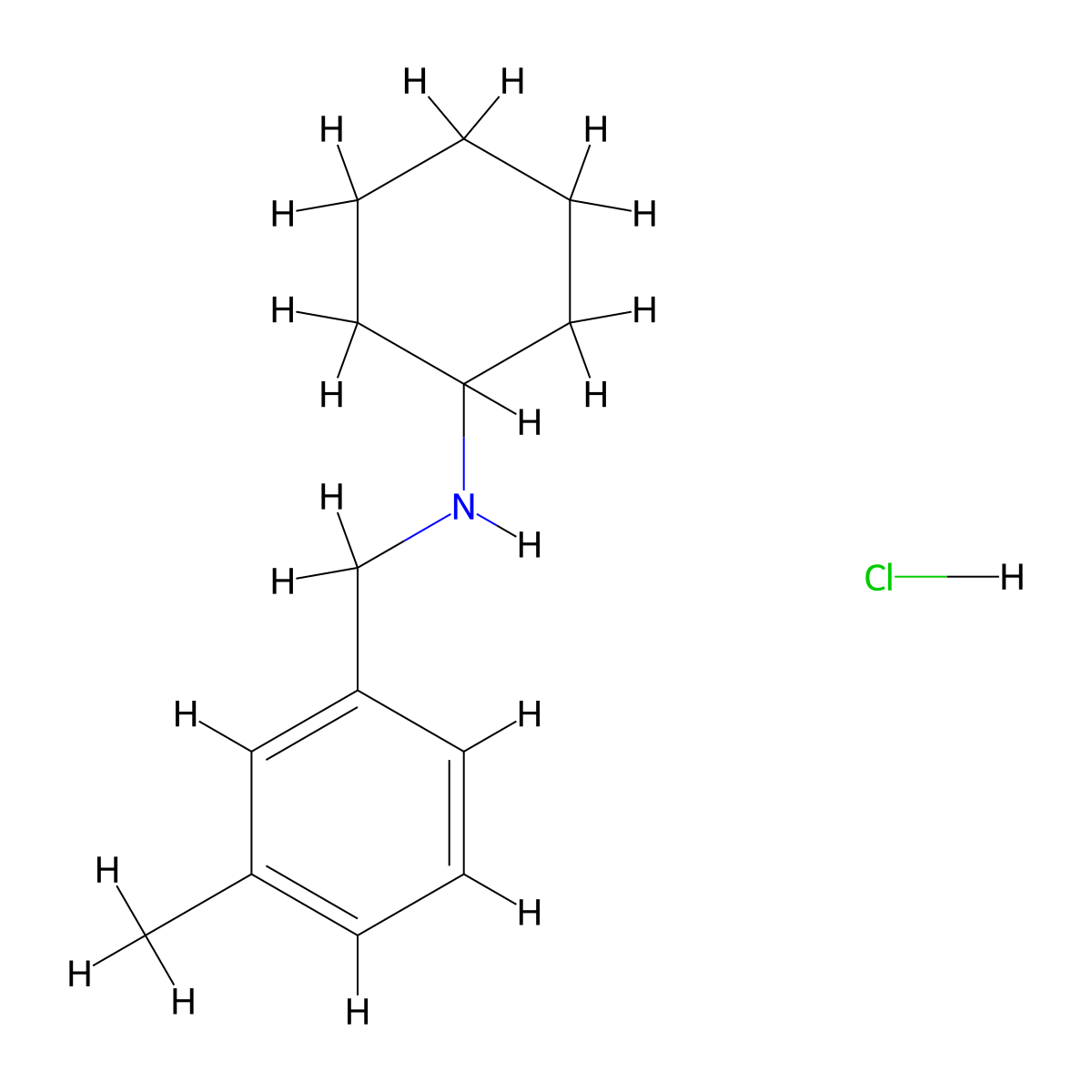 N-(3-Methylbenzyl)cyclohexanamine hydrochloride molecular structure, CAS 1054552-66-7