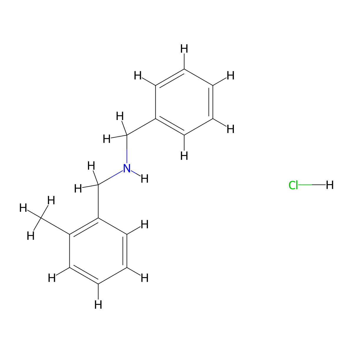 N-Benzyl-N-(2-methylbenzyl)amine hydrochloride molecular structure, CAS 1054552-68-9