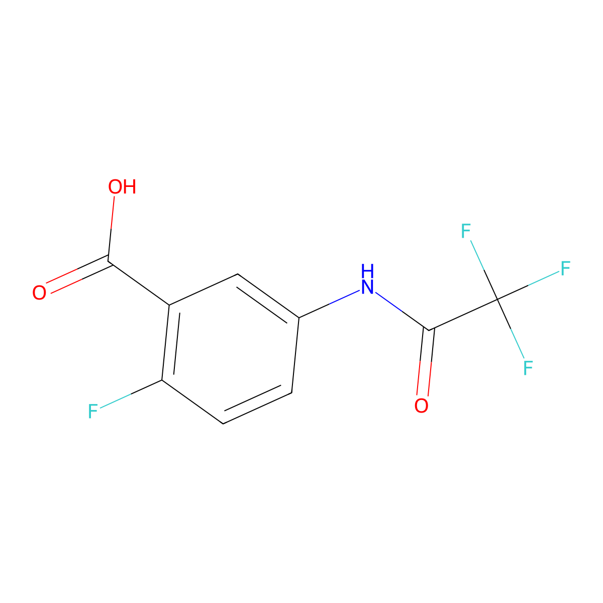 2-Fluoro-5-(trifluoroacetamido)benzoic acid molecular structure, CAS 105459-29-8