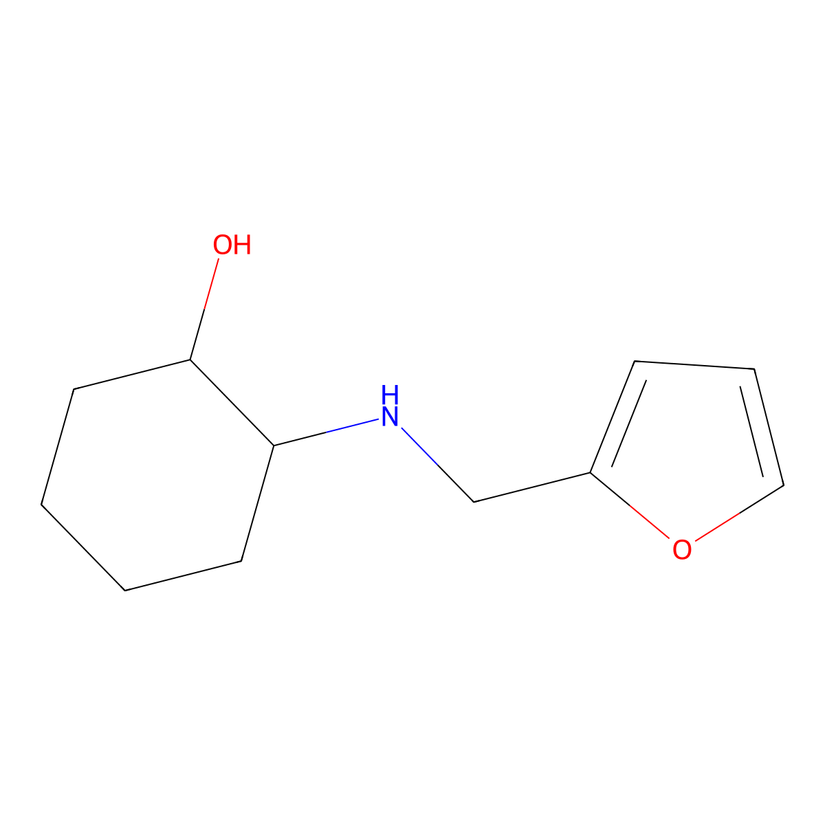 2-{[(Furan-2-yl)methyl]amino}cyclohexan-1-ol molecular structure, CAS 105459-73-2