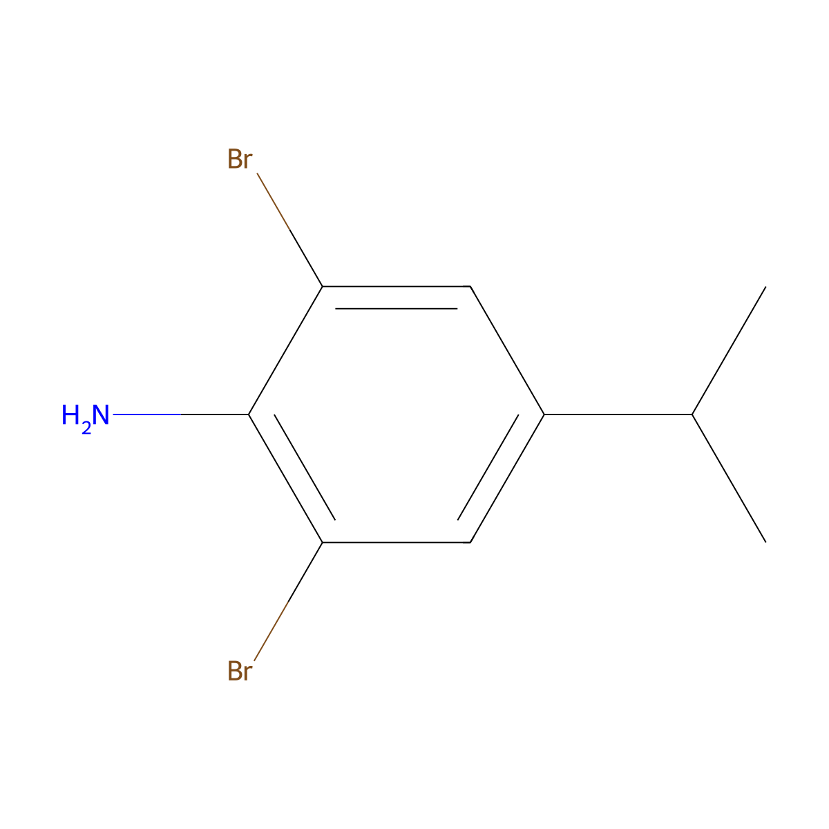 2,6-Dibromo-4-(1-methylethyl)benzenamine molecular structure, CAS 10546-64-2