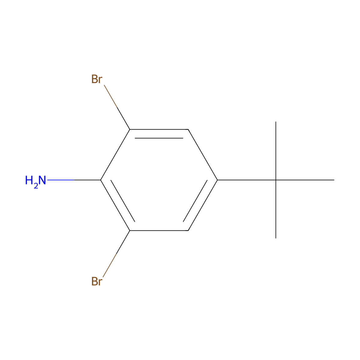 2,6-Dibromo-4-(1,1-dimethylethyl)benzenamine molecular structure, CAS 10546-67-5