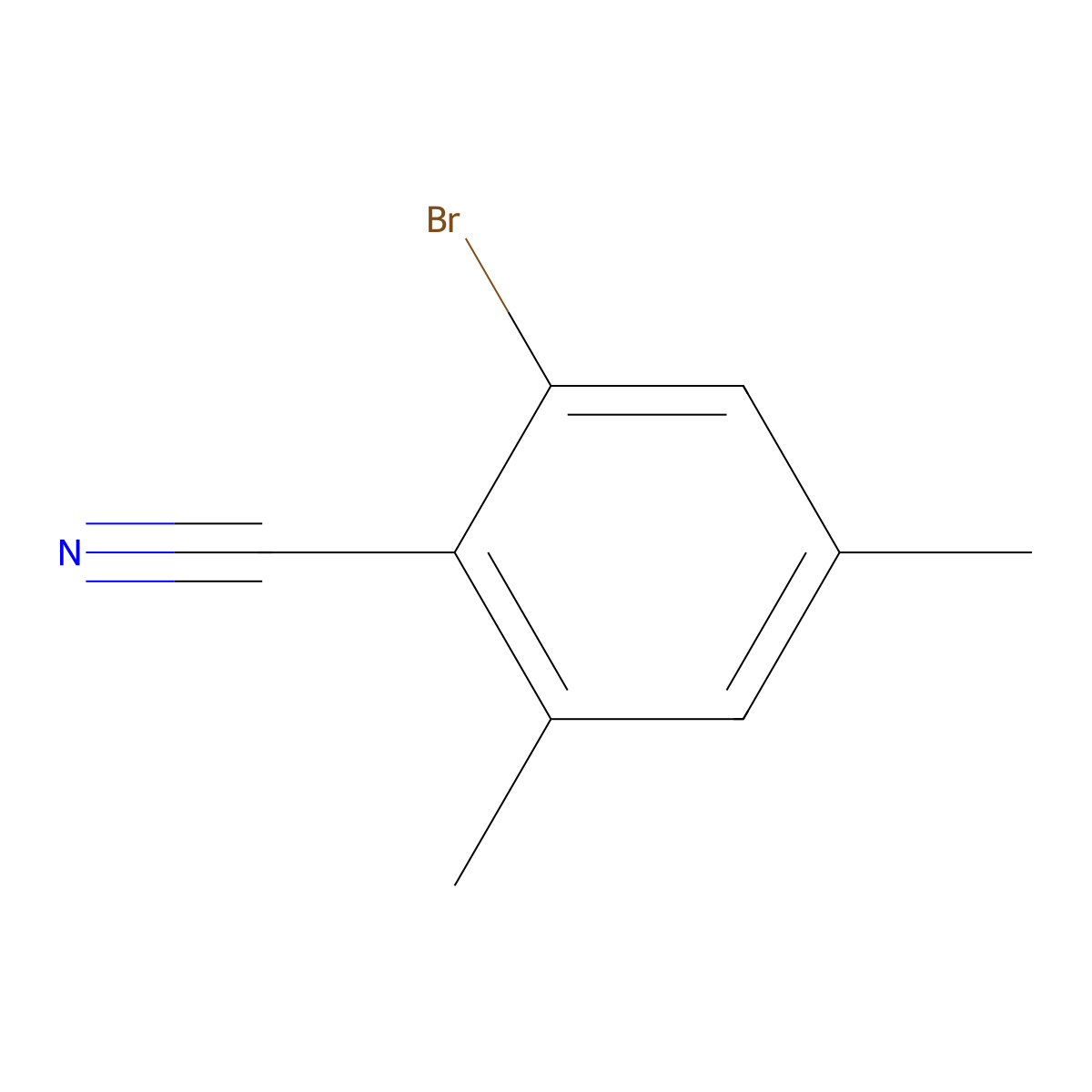 2-Bromo-4,6-dimethylbenzonitrile molecular structure, CAS 105460-35-3