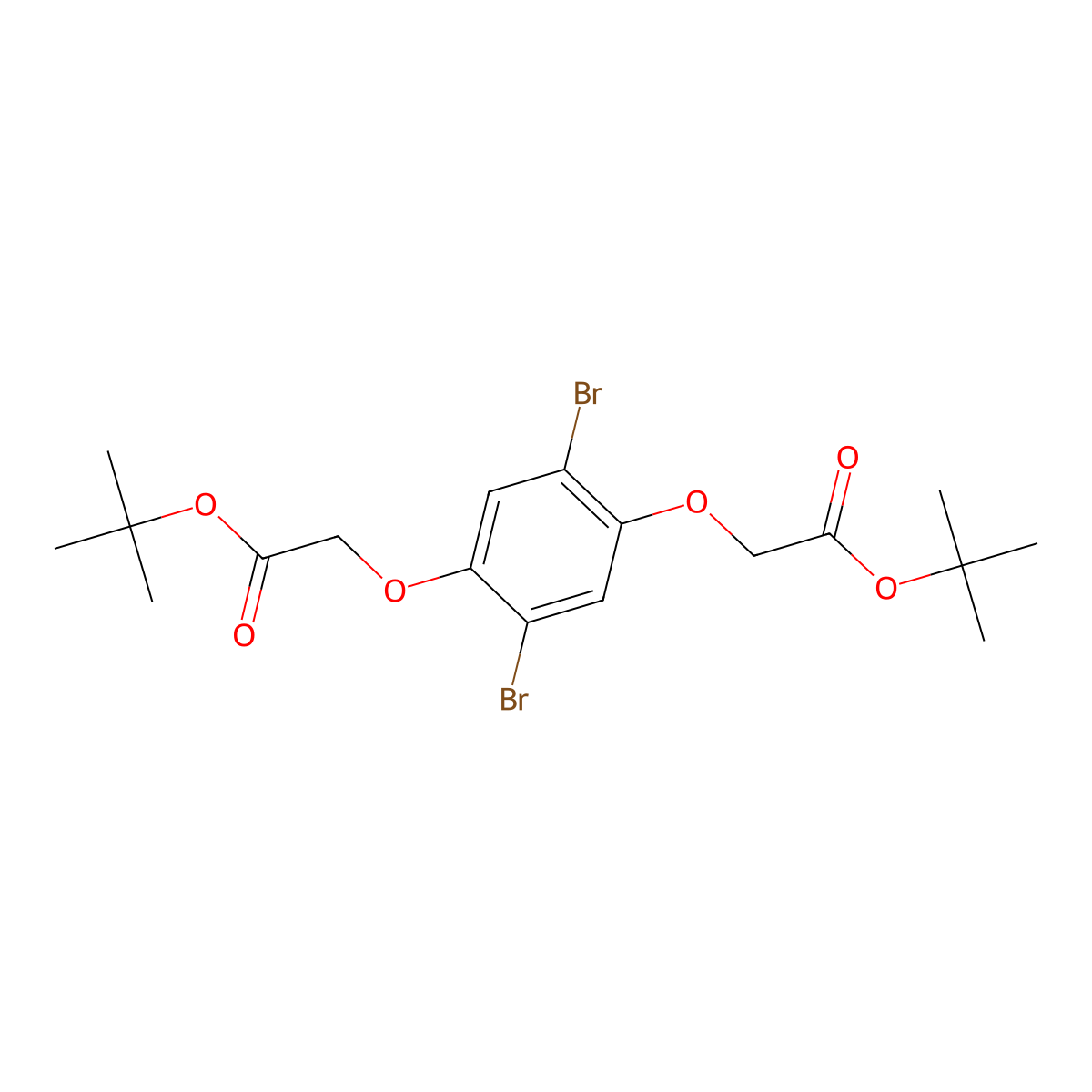 Di-tert-butyl 2,2'-((2,5-dibromo-1,4-phenylene)bis(oxy))diacetate molecular structure, CAS 1054625-64-7
