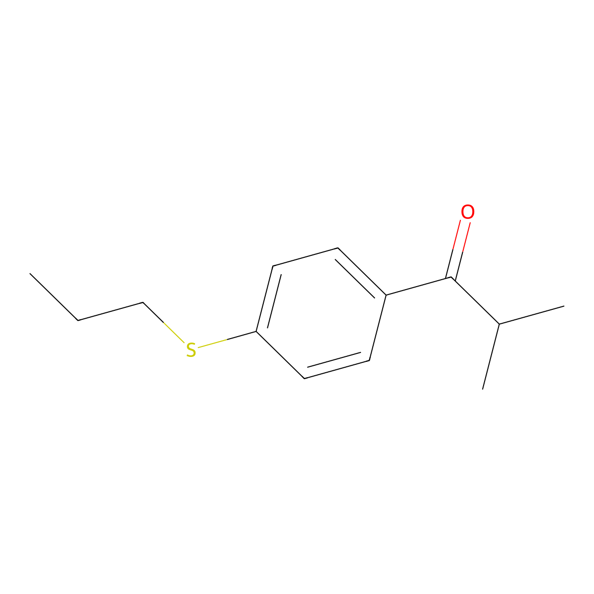2-Methyl-1-[4-(propylthio)phenyl]-1-propanone molecular structure, CAS 105464-13-9