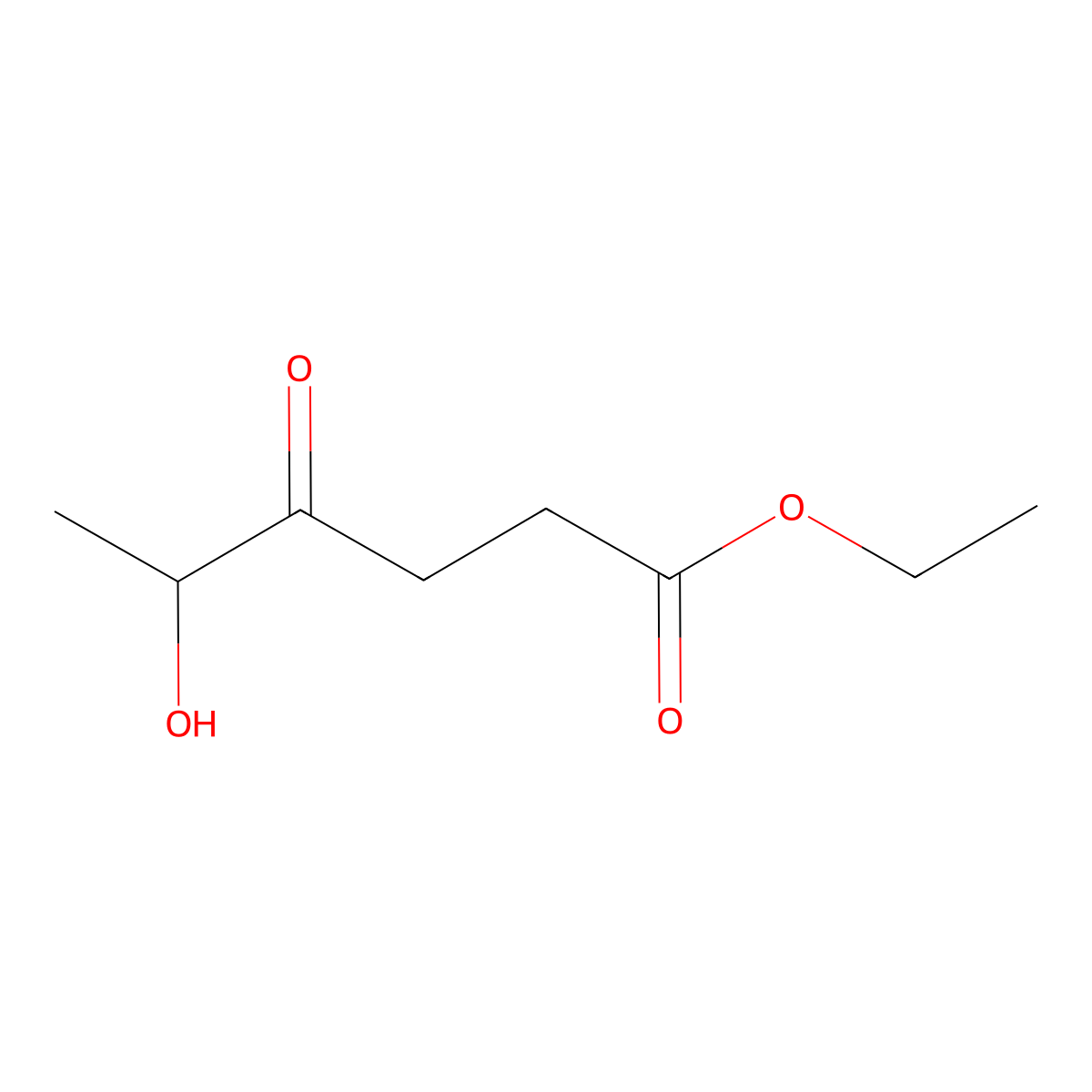 Ethyl 5-hydroxy-4-oxohexanoate molecular structure, CAS 105469-27-0