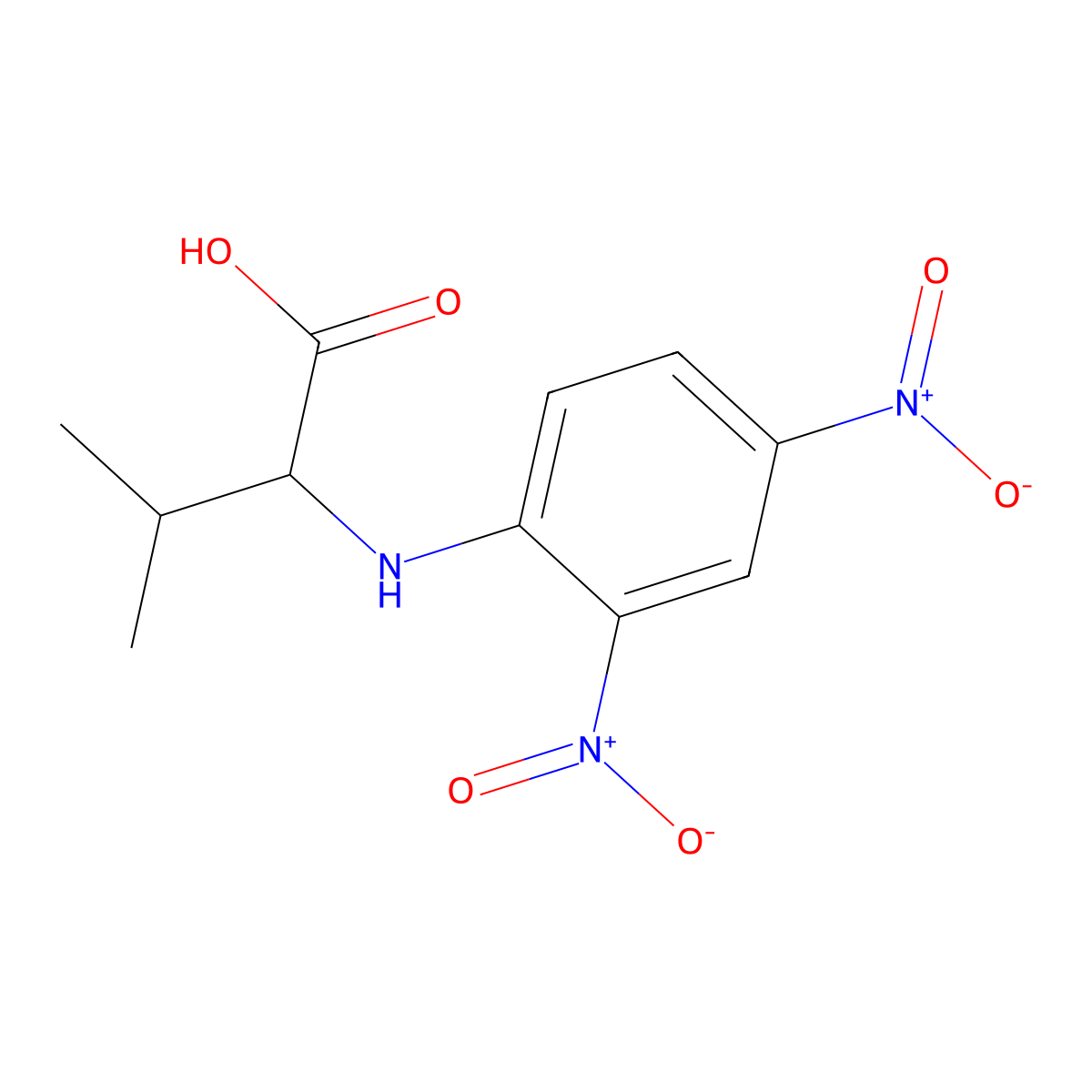 2-(2,4-Dinitroanilino)-3-methylbutanoic acid molecular structure, CAS 10547-33-8