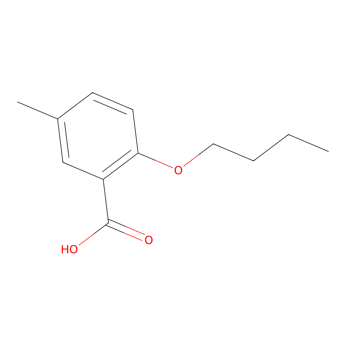 2-Butoxy-5-methylbenzoic acid molecular structure, CAS 105475-92-1