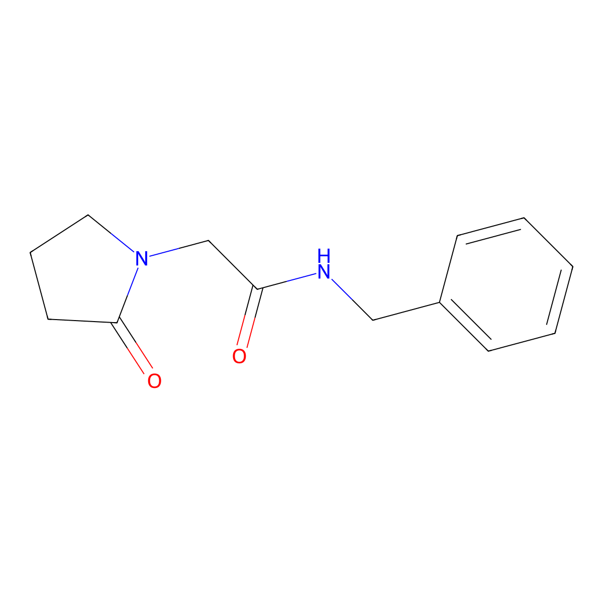 1-Pyrrolidineacetamide, 2-oxo-N-(phenylmethyl)- molecular structure, CAS 105479-05-8
