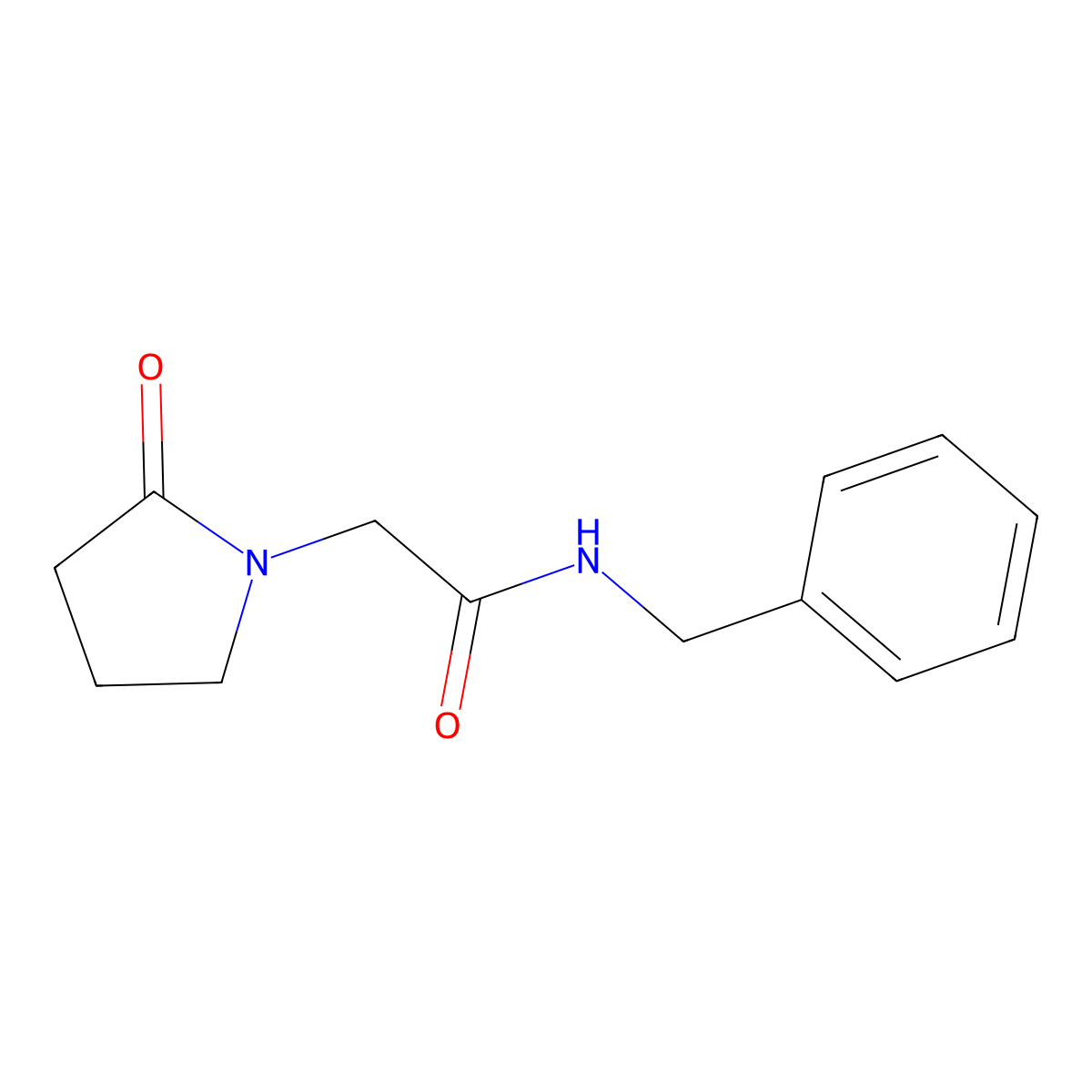 1-Pyrrolidineacetamide, 2-oxo-N-(phenylmethyl)- molecular structure, CAS 105479-05-8