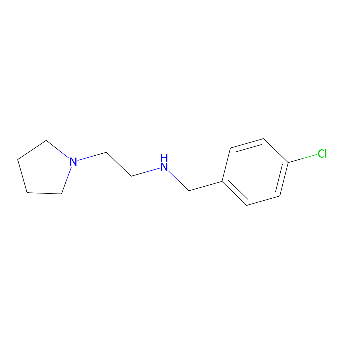 [(4-Chlorophenyl)methyl][2-(pyrrolidin-1-YL)ethyl]amine molecular structure, CAS 105479-08-1