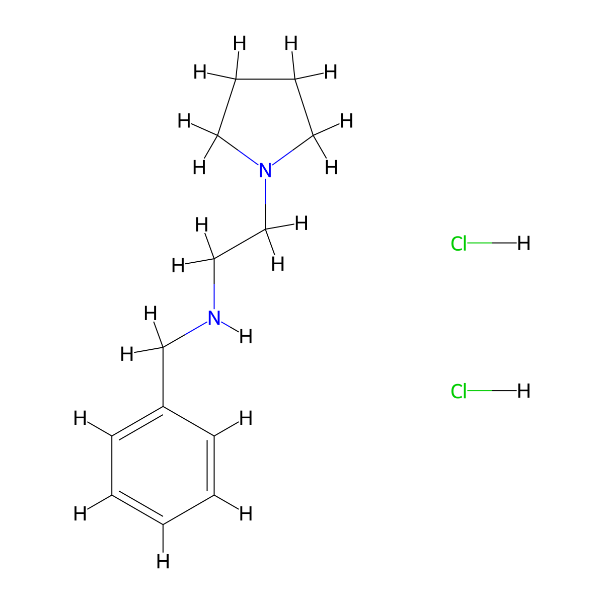 Benzyl[2-(pyrrolidin-1-yl)ethyl]amine dihydrochloride molecular structure, CAS 105479-10-5