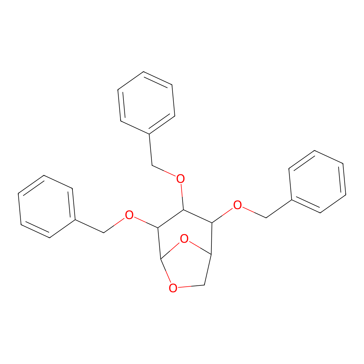 1,6-Anhydro-2,3,4-tri-O-benzyl-beta-D-glucopyranose molecular structure, CAS 10548-46-6