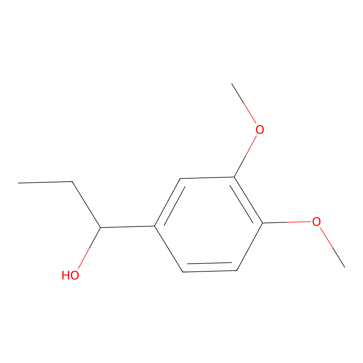 1-(3,4-Dimethoxyphenyl)propan-1-ol molecular structure, CAS 10548-83-1
