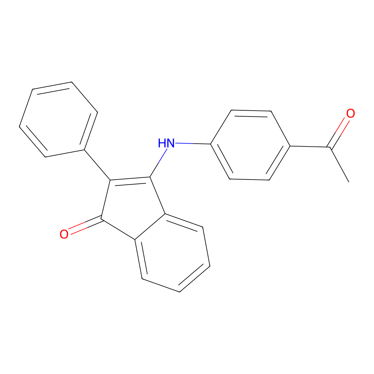 3-(4-acetylanilino)-2-phenyl-1H-inden-1-one molecular structure, CAS 105481-73-0