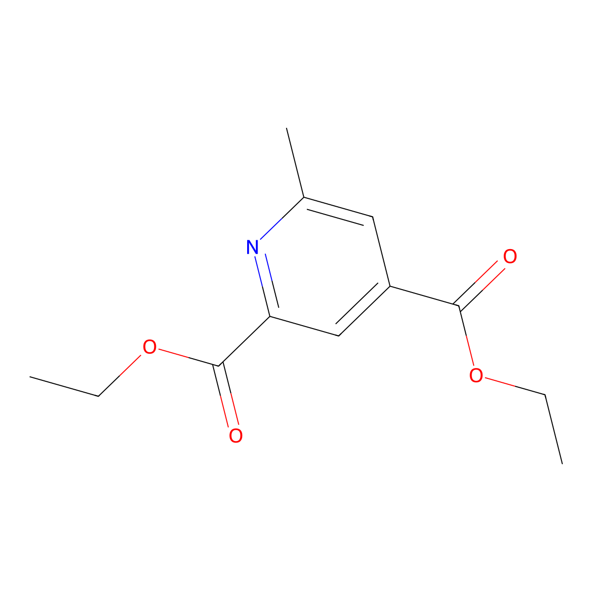 Diethyl 6-methylpyridine-2,4-dicarboxylate molecular structure, CAS 105482-97-1