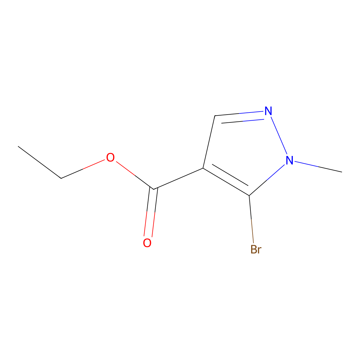 Ethyl 5-Bromo-1-methyl-1H-pyrazole-4-carboxylate molecular structure, CAS 105486-72-4