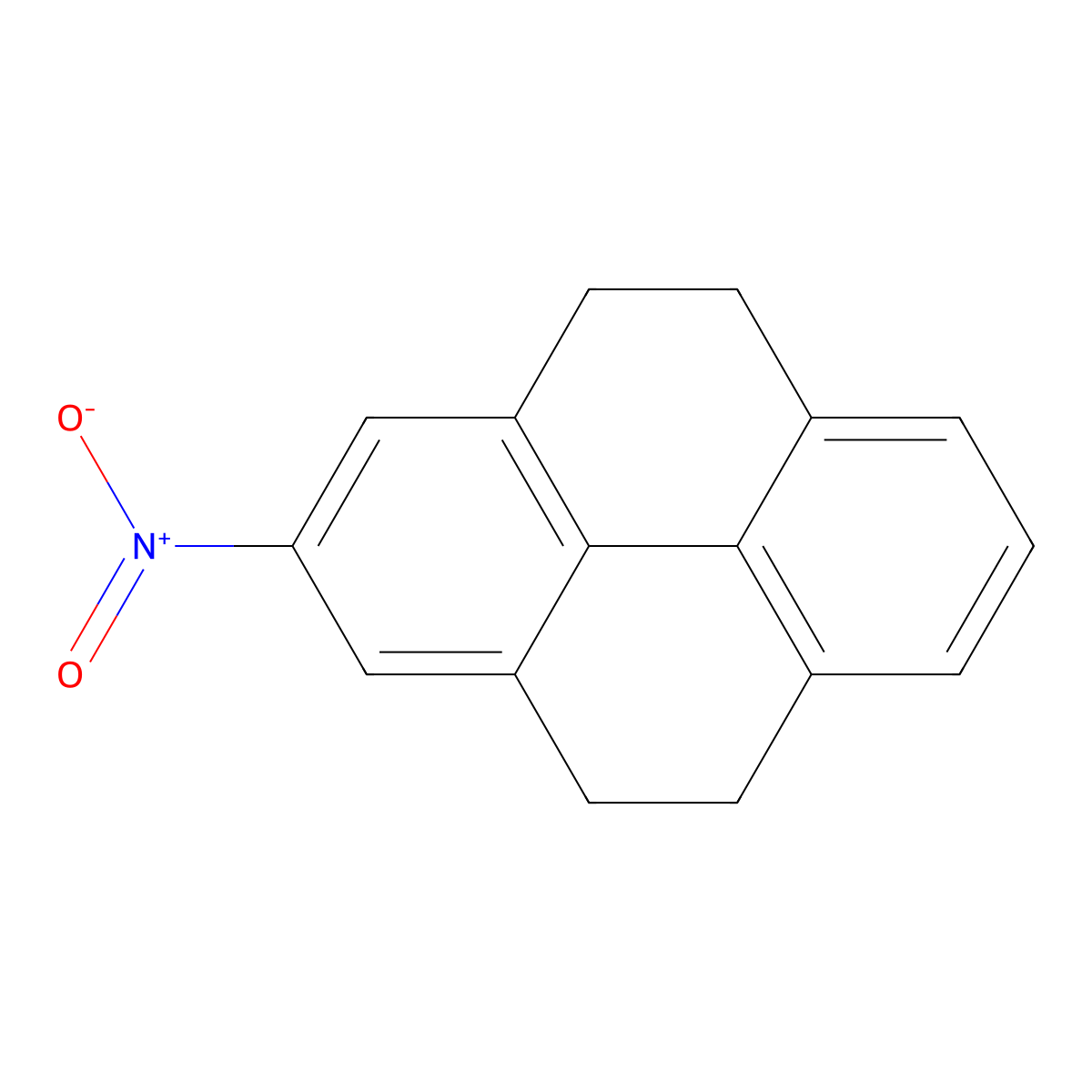 Pyrene, 4,5,9,10-tetrahydro-2-nitro- molecular structure, CAS 10549-22-1