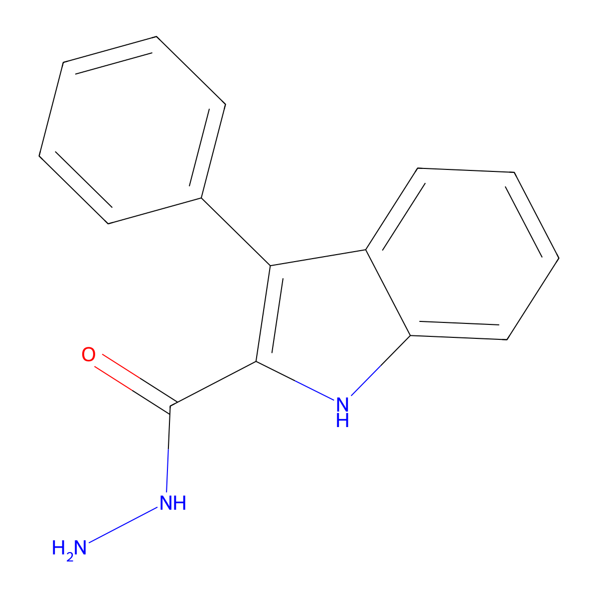 3-phenyl-1H-indole-2-carbohydrazide molecular structure, CAS 105492-12-4