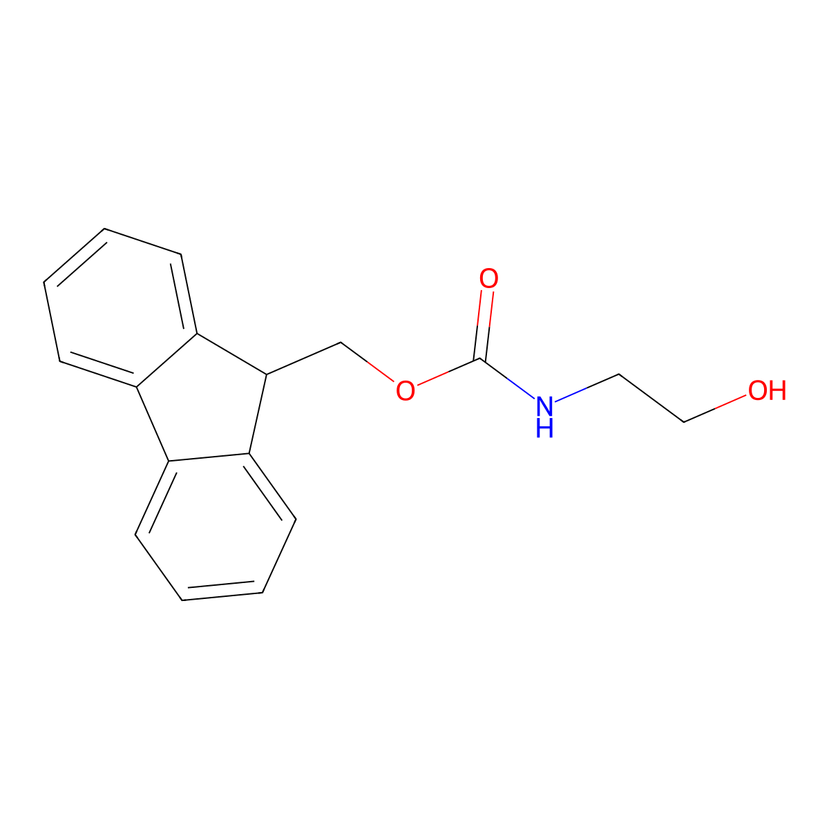 (9H-fluoren-9-yl)methyl N-(2-hydroxyethyl)carbamate molecular structure, CAS 105496-31-9