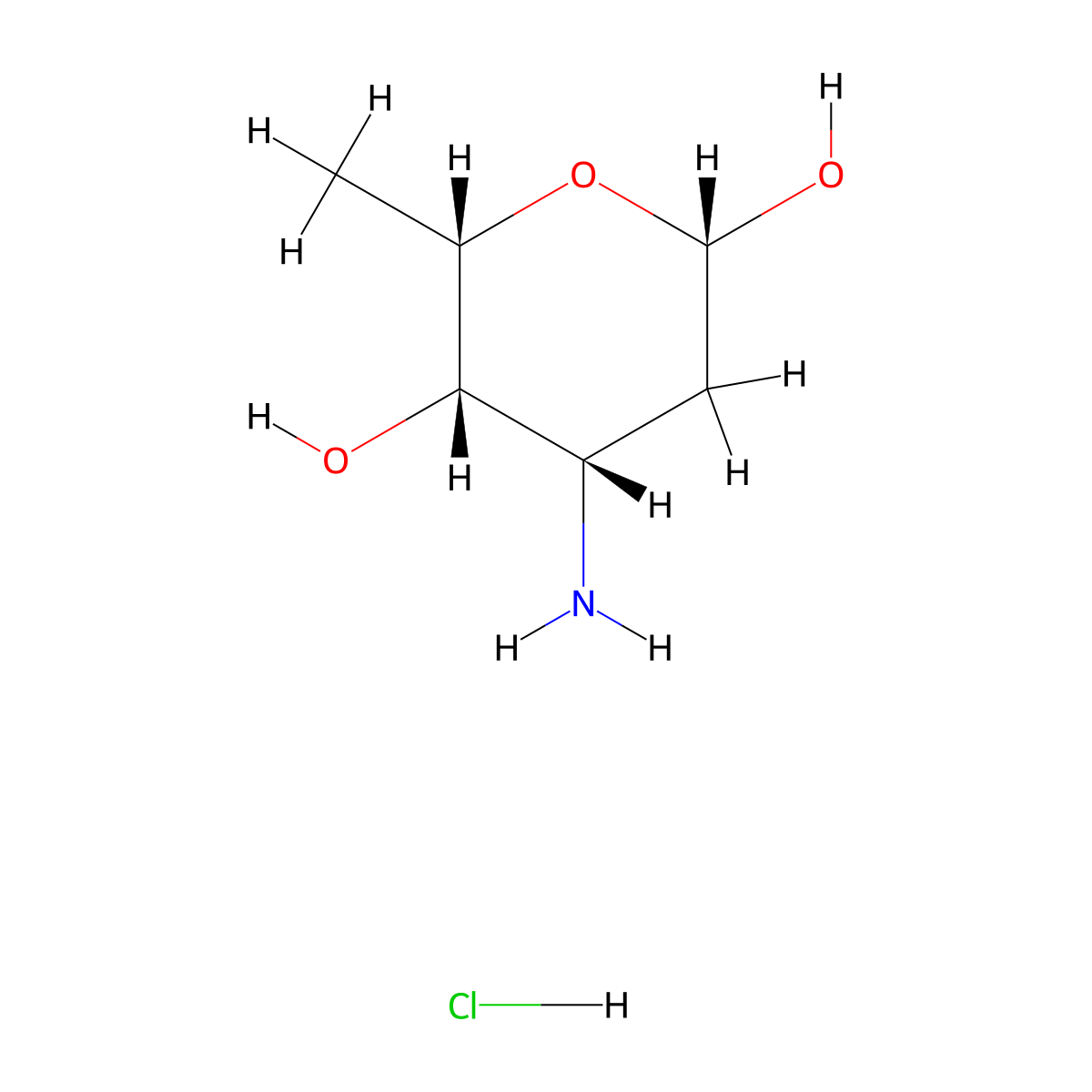L-Daunosamine, Hydrochloride molecular structure, CAS 105497-63-0