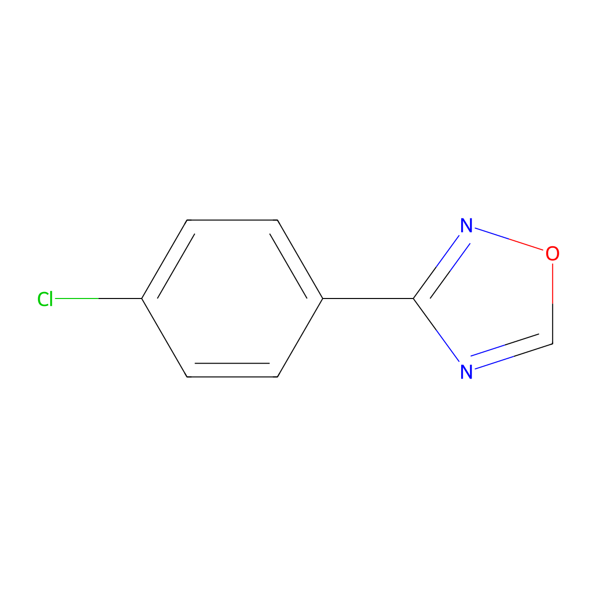 3-(4-Chlorophenyl)-1,2,4-oxadiazole molecular structure, CAS 10550-15-9