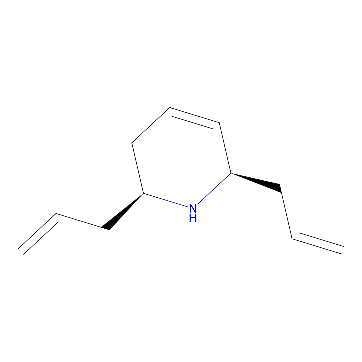 (2S,6R)-2,6-bis(prop-2-enyl)-1,2,3,6-tetrahydropyridine molecular structure, CAS 1055027-36-5