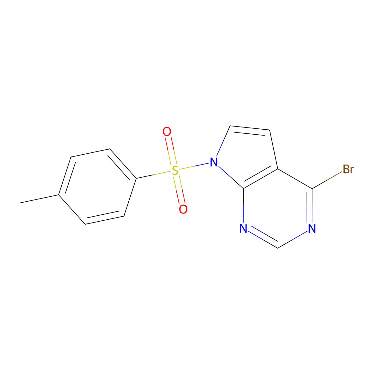 4-Bromo-7-(4-Methylbenzenesulfonyl)-7H-Pyrrolo[2,3-D]Pyrimidine molecular structure, CAS 1055045-79-8