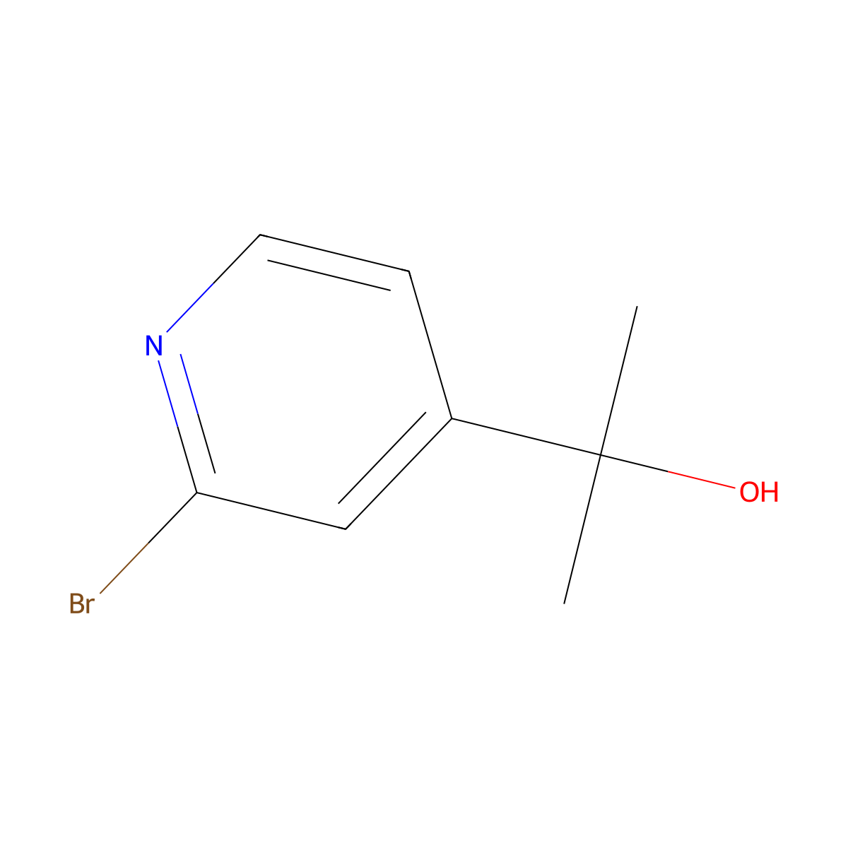 2-(2-Bromopyridin-4-yl)propan-2-ol molecular structure, CAS 1055073-69-2