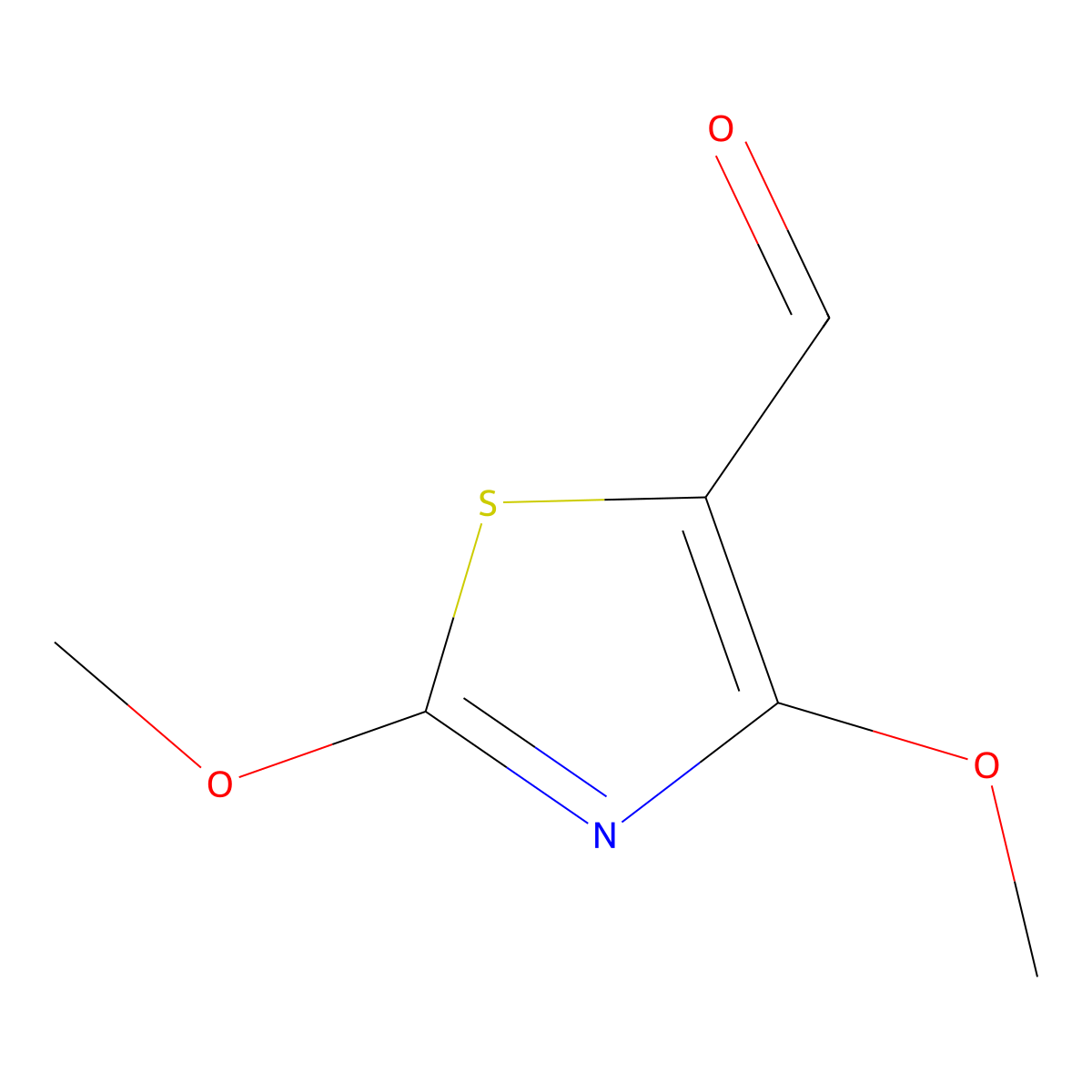 2,4-Dimethoxy-1,3-thiazole-5-carbaldehyde molecular structure, CAS 1055074-94-6