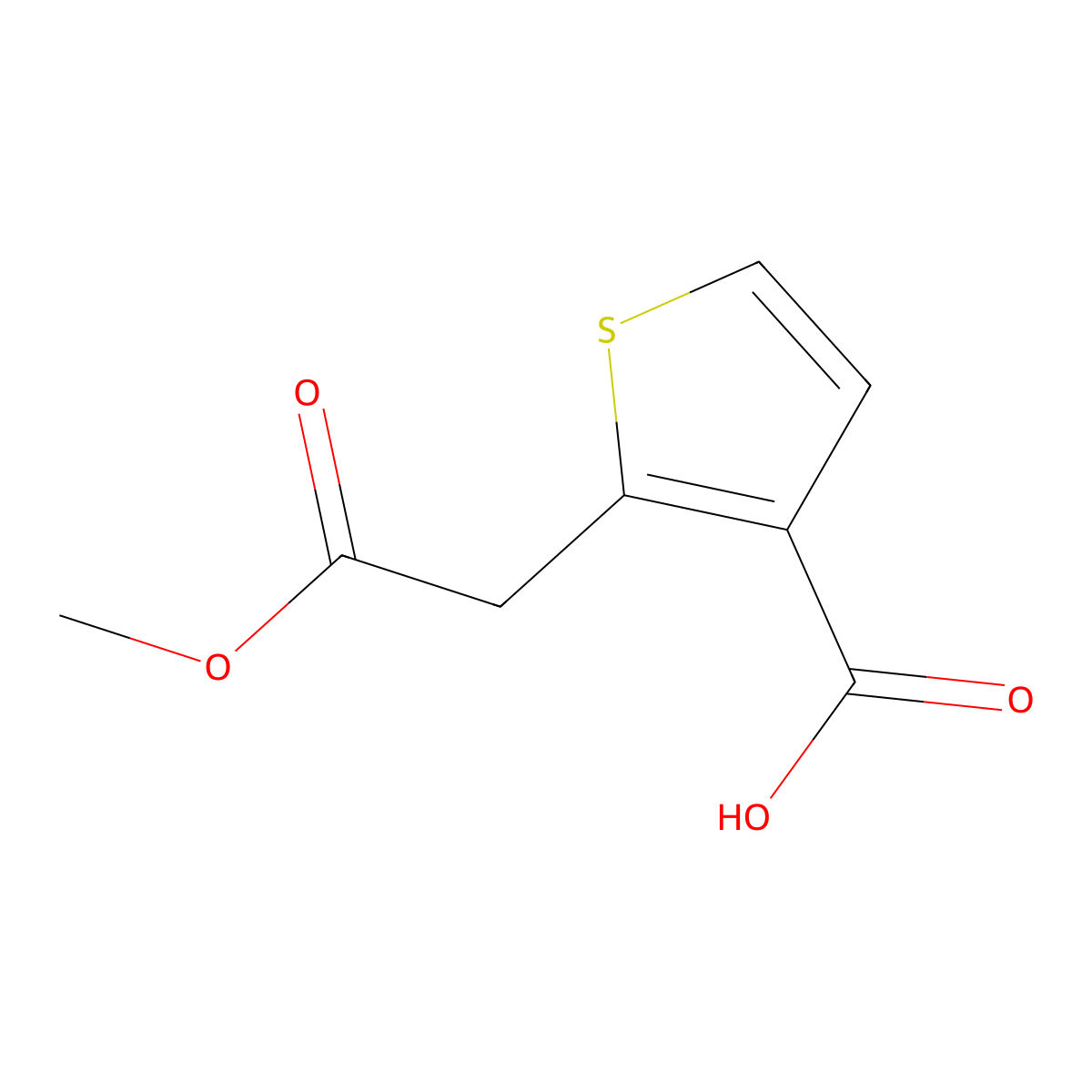 2-(2-Methoxy-2-oxoethyl)thiophene-3-carboxylic acid molecular structure, CAS 105508-53-0