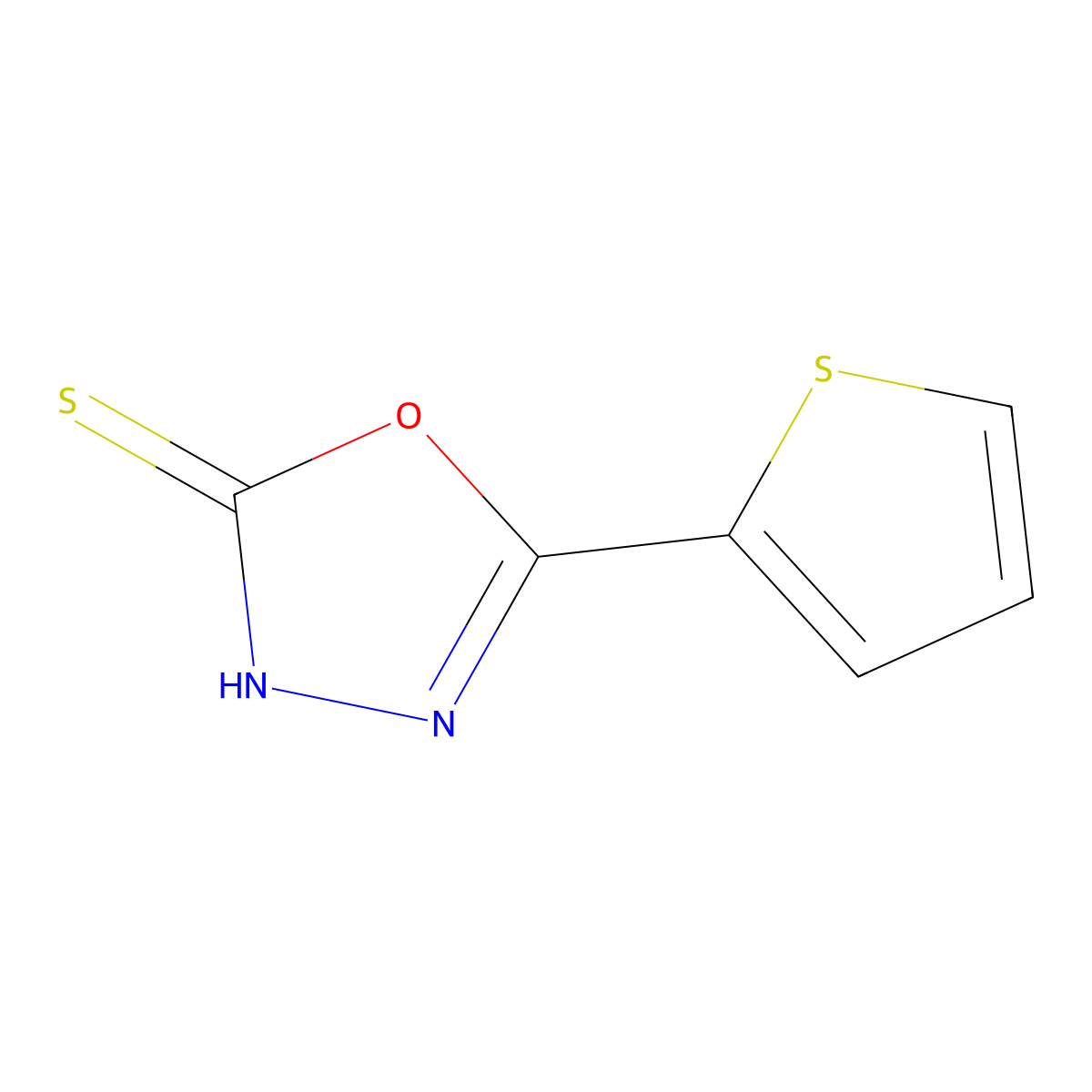 5-(Thiophen-2-yl)-1,3,4-oxadiazole-2(3H)-thione molecular structure, CAS 10551-15-2
