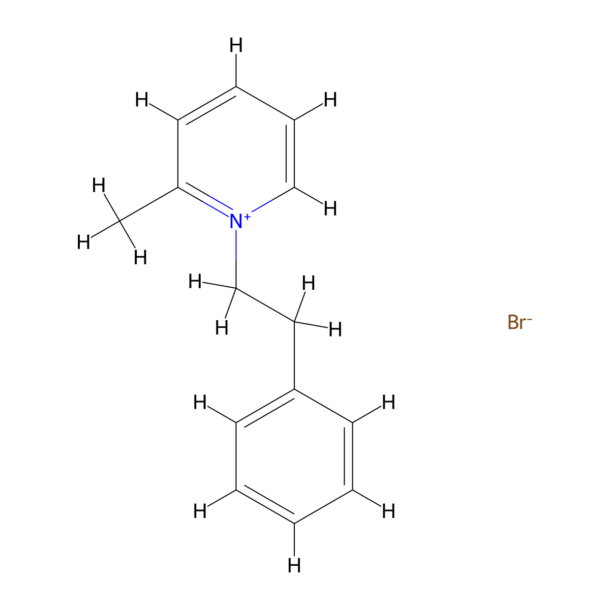 1-Phenethyl-2-picolinium bromide molecular structure, CAS 10551-21-0