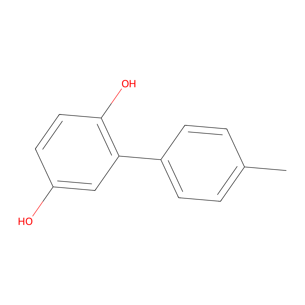 (1,1'-Biphenyl)-2,5-diol, 4'-methyl- molecular structure, CAS 10551-32-3