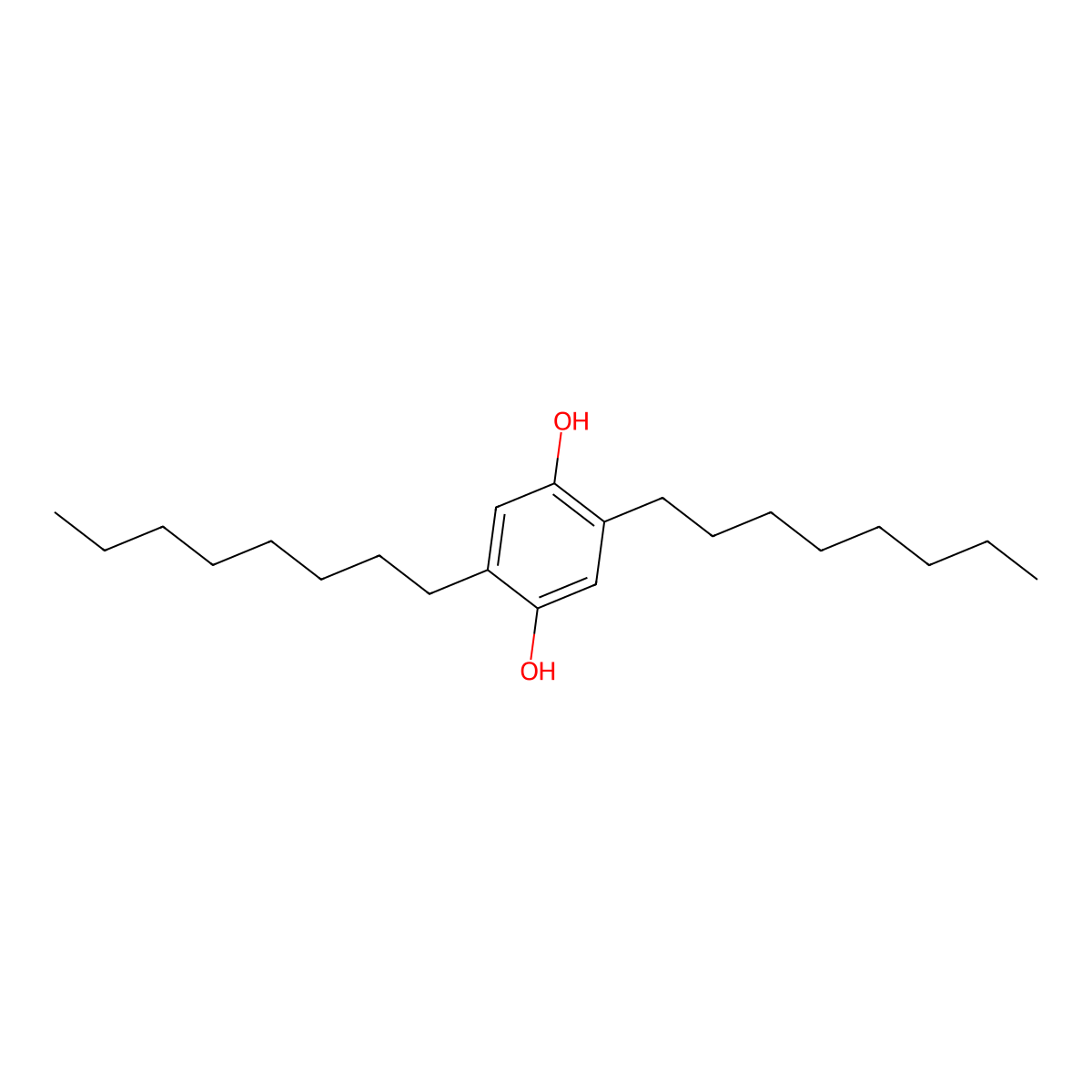 1,4-Benzenediol, 2,5-dioctyl- molecular structure, CAS 10551-36-7