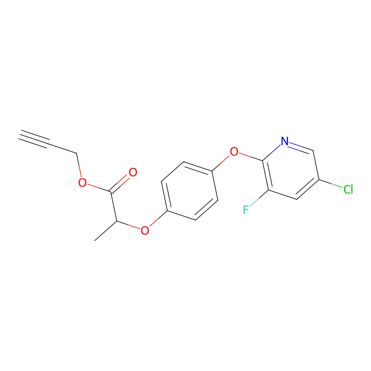 Clodinafop-propargyl molecular structure, CAS 105512-06-9